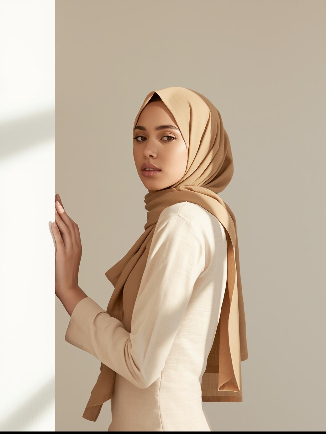 Sand Beige Georgette Hijab