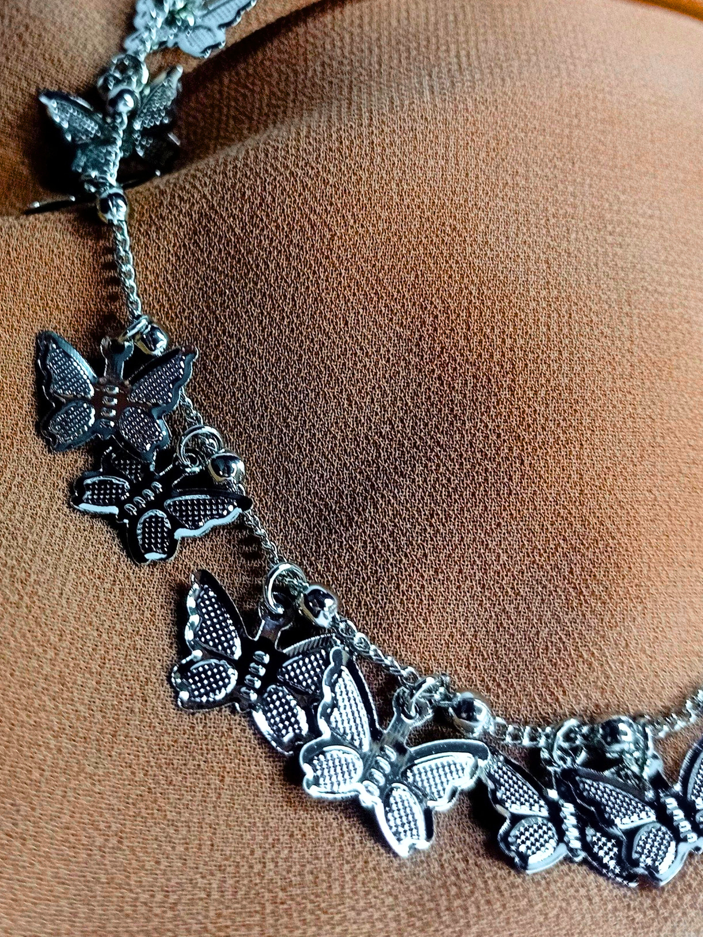 Elegant Silver Butterfly Charm Necklace
