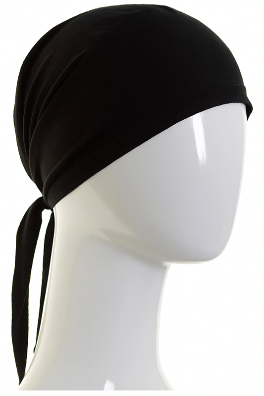 Classic Black Tie-Back Headscarf