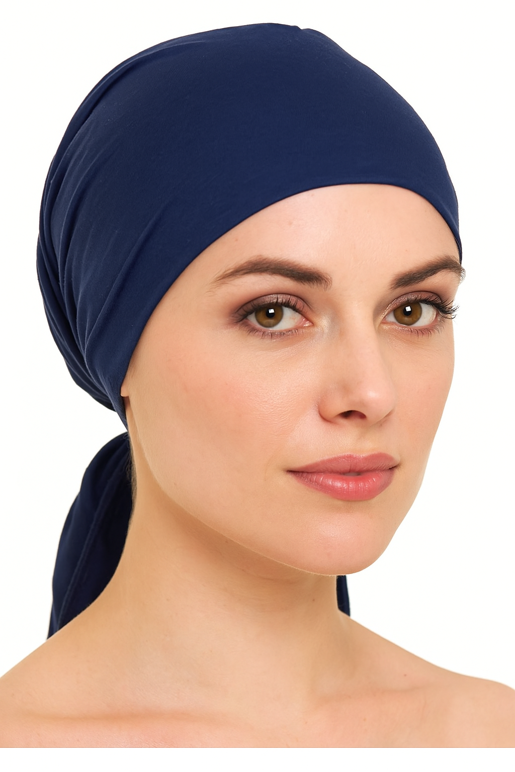 Navy Blue Tie-Back Headscarf