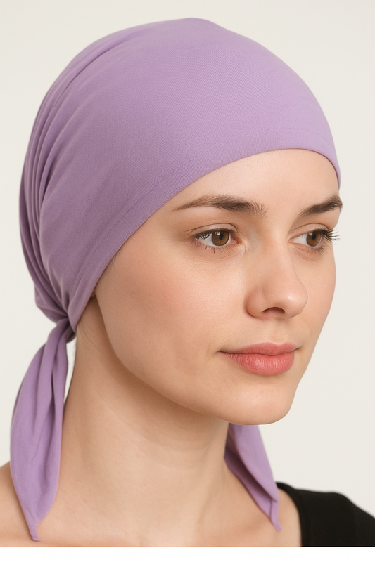 Lavender Tie-Back Headscarf