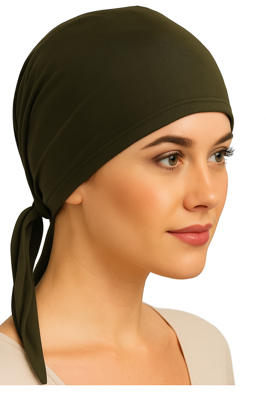 Dark Olive Green Hijab Cap