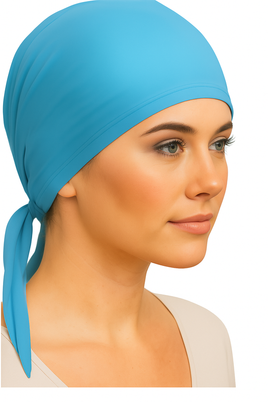 Light blue Tie Back Hijab Cap