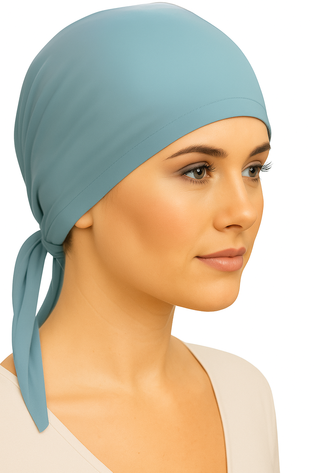 Teal Blue Tie-Back Headscarf