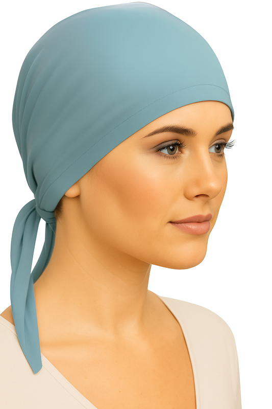 Teal Blue Tie-Back Headscarf