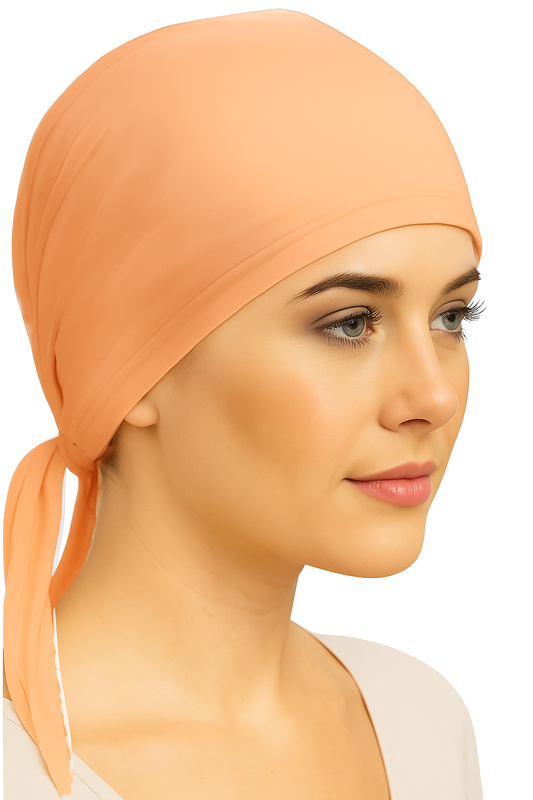 Peach Tie-Back Headscarf