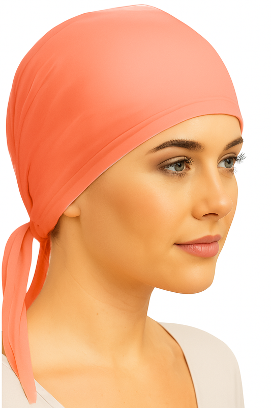 Peachy Pink Tie-Back Headscarf
