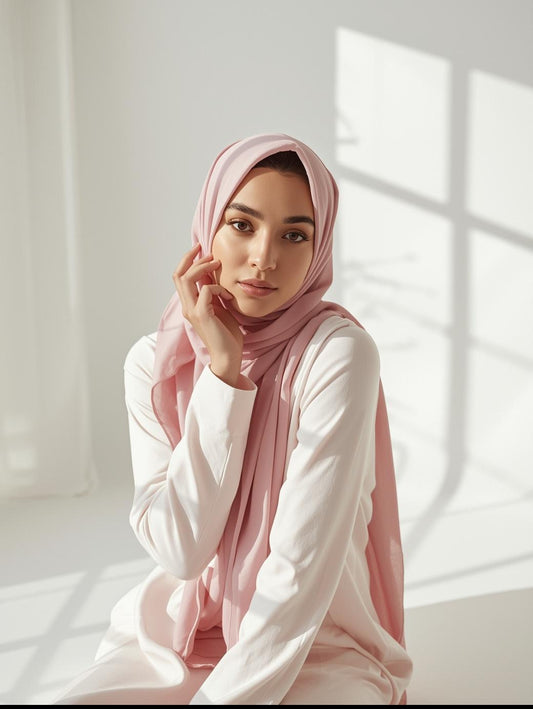 Soft Pink Georgette Hijab
