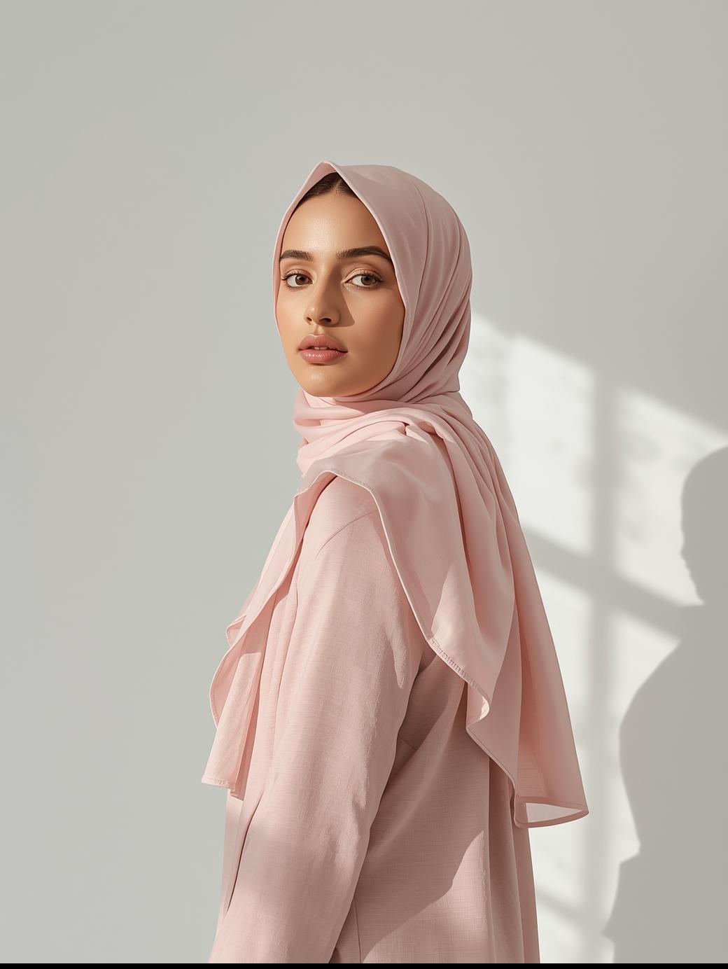 Soft Pink Georgette Hijab