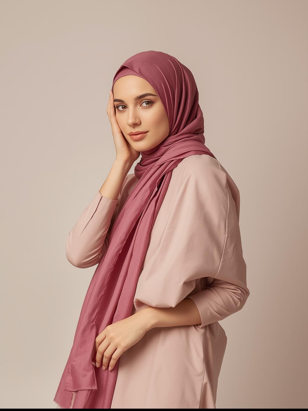Raspberry Pink Georgette Hijab