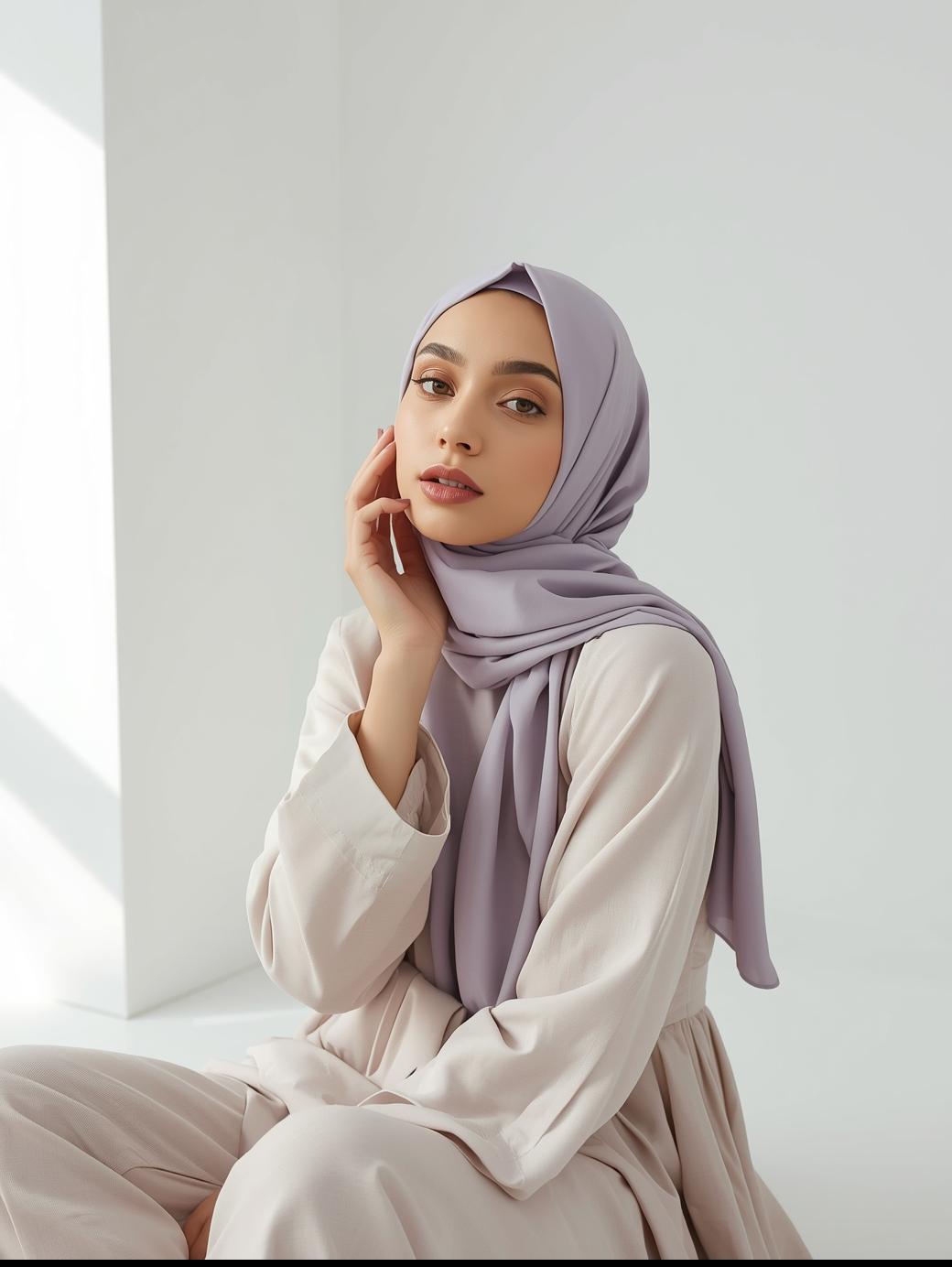 Muted Lavender Georgette Hijab
