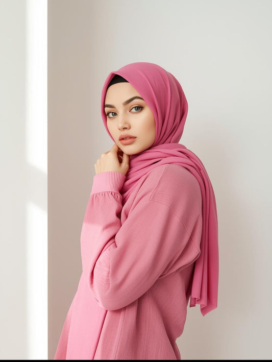 Pink Chiffon Hijab