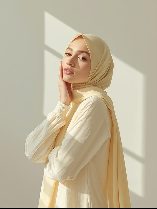 Naples Yellow Georgette Hijab