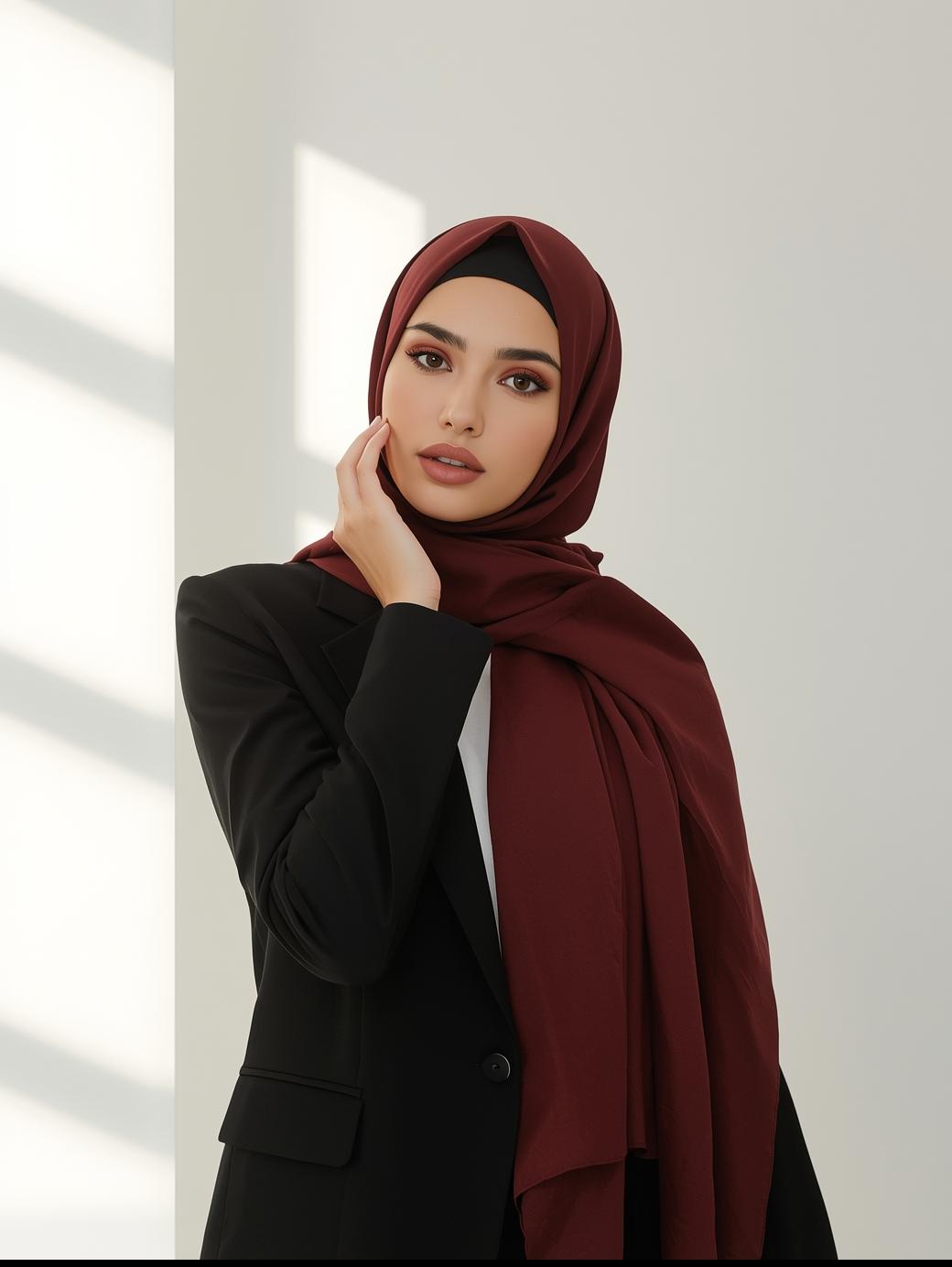 Maroon Georgette Hijab