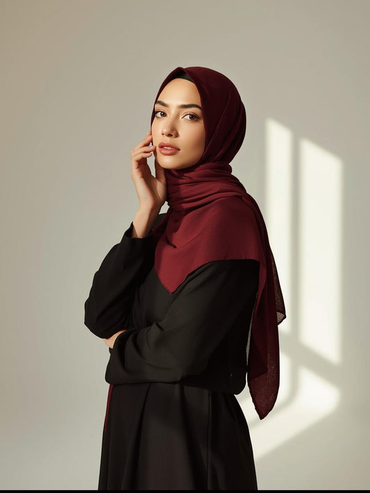 Maroon Georgette Hijab