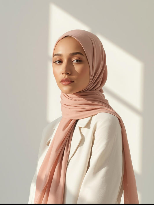 Powder Peach Georgette Hijab
