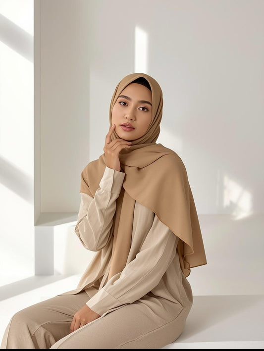 Sand Beige Georgette Hijab
