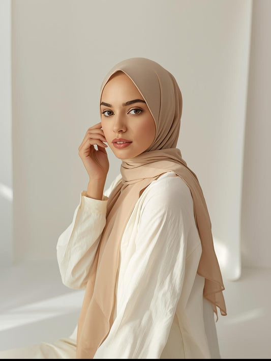 Soft Beige Georgette Hijab