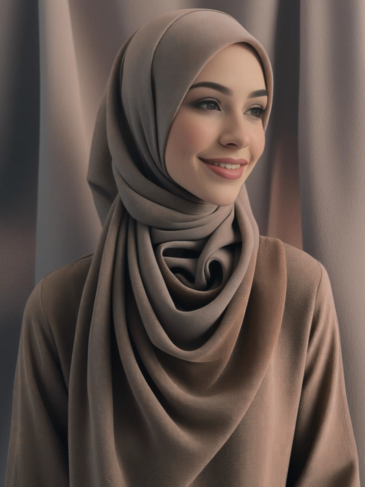 Mocha Georgette Hijab