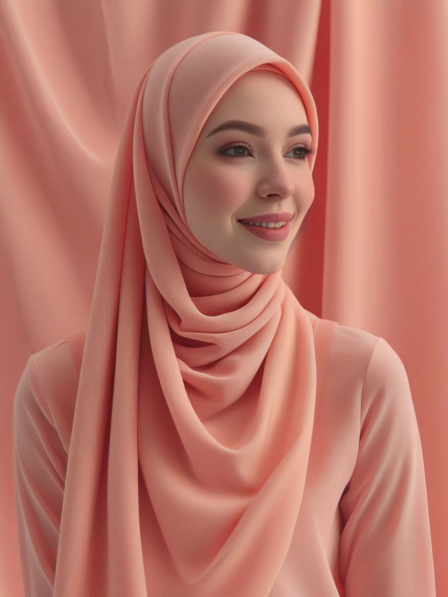Peach Fuzz Georgette Hijab