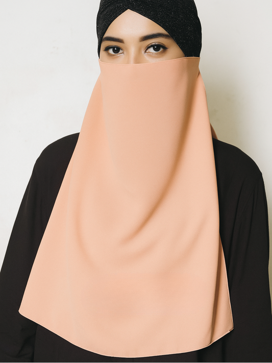 Peach Niqab – Soft Elegance in a Gentle Hue
